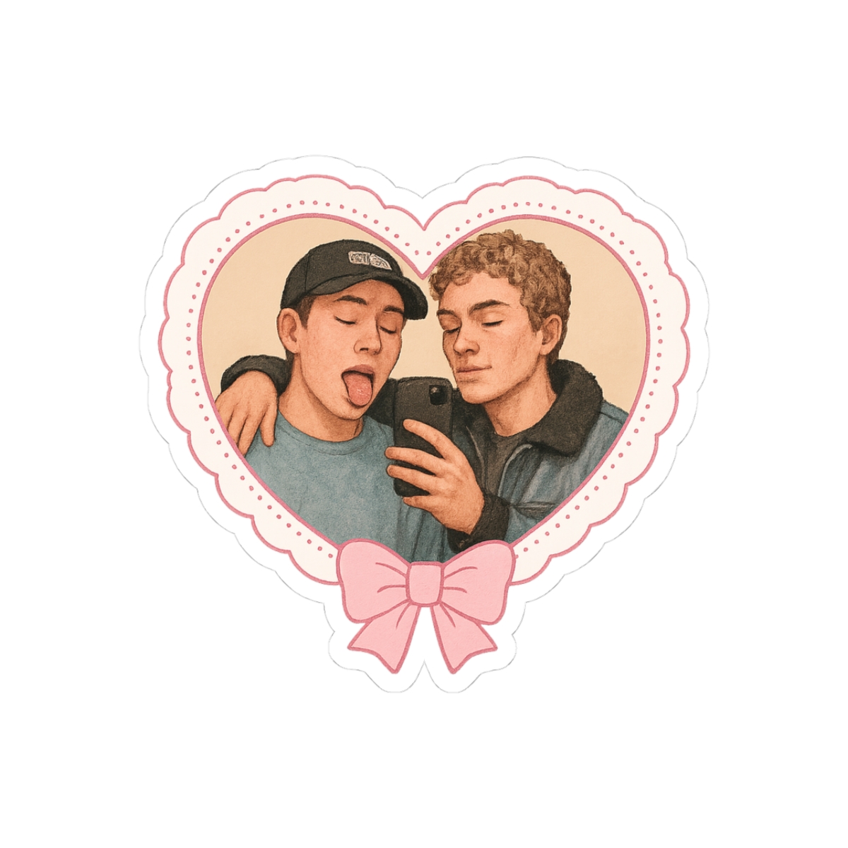 Heated Rivalry Heart Flame Sticker - Official stickers merchandise