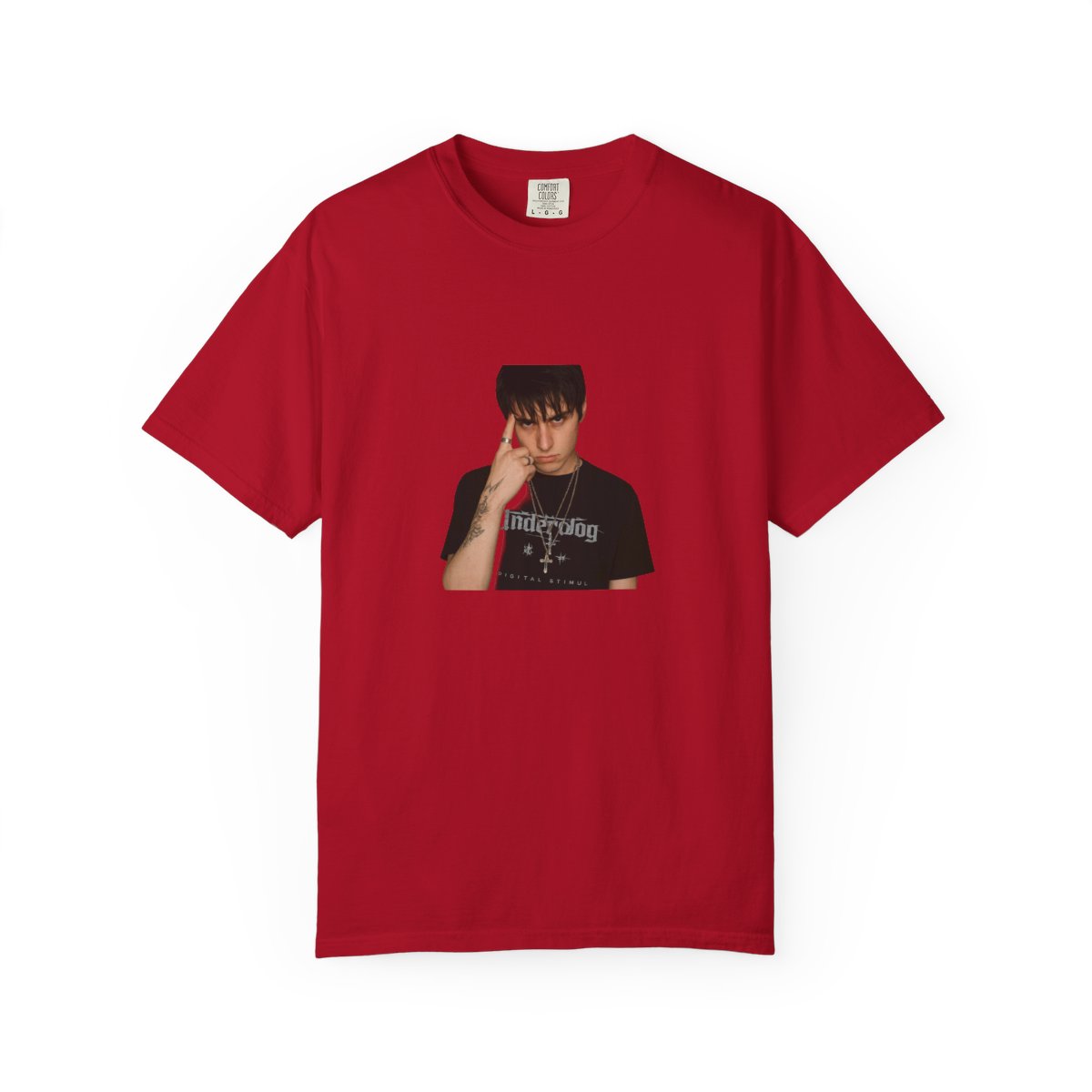 Edgy Silver Chains Portrait T-Shirt - alternate angle 2, merchandise