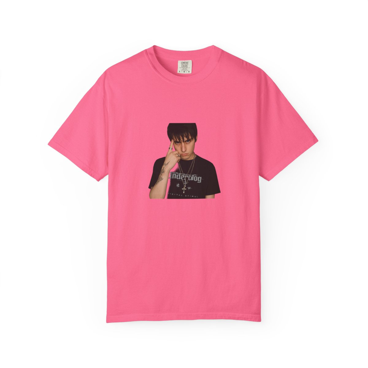 Edgy Silver Chains Portrait T-Shirt