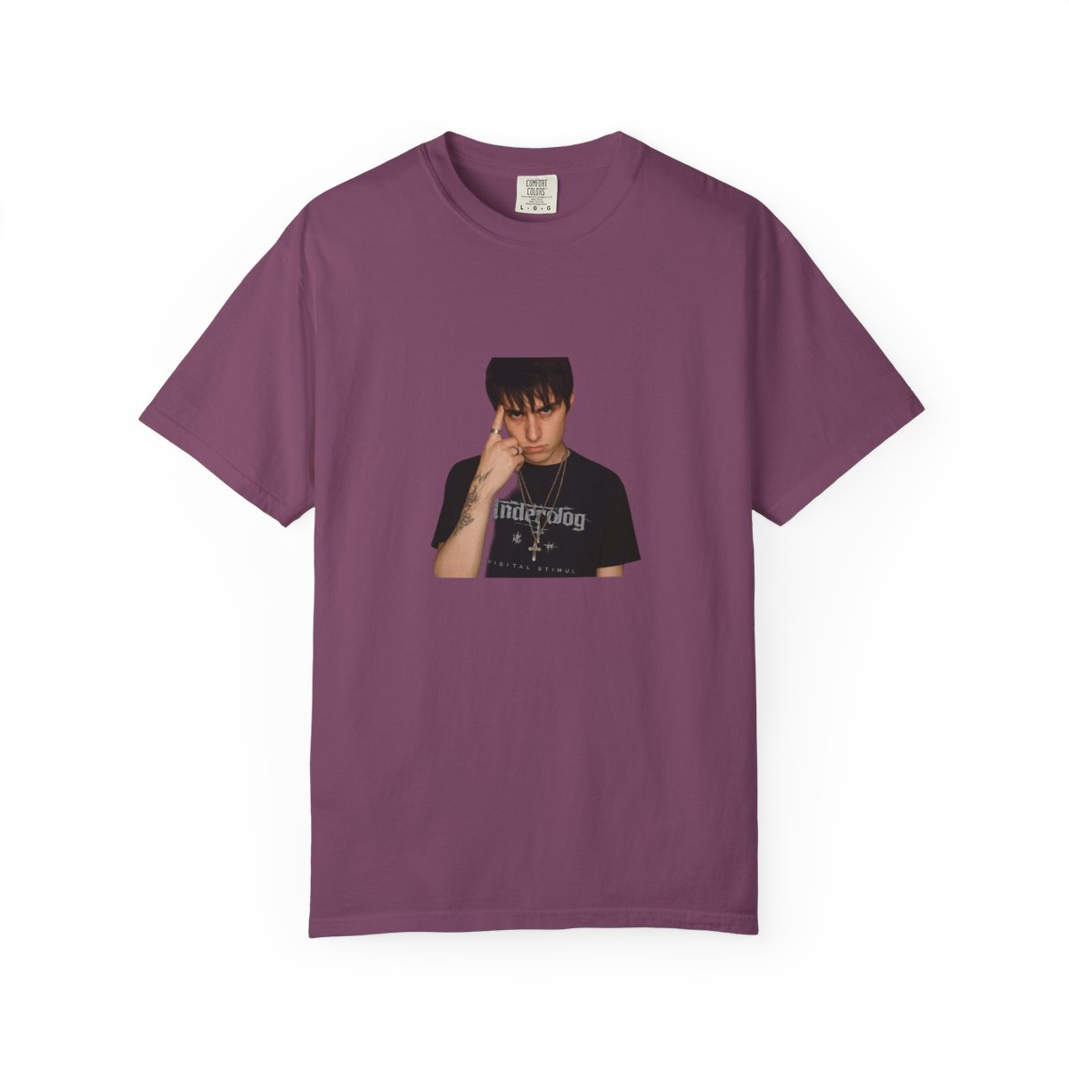 Edgy Silver Chains Portrait T-Shirt - alternate angle 3, merchandise