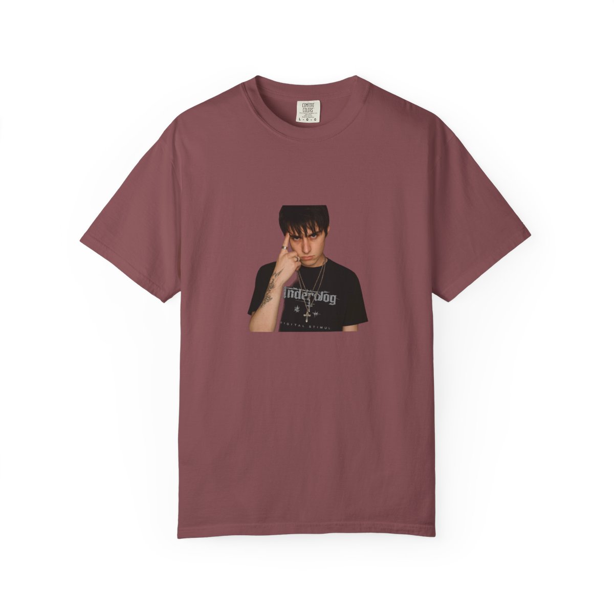 Edgy Silver Chains Portrait T-Shirt - alternate angle 2, merchandise