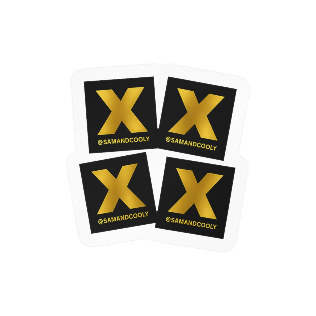 Black Gold X Logo | Vinyl Sticker, Laptop Decal, X Fan Merch - Official stickers merchandise