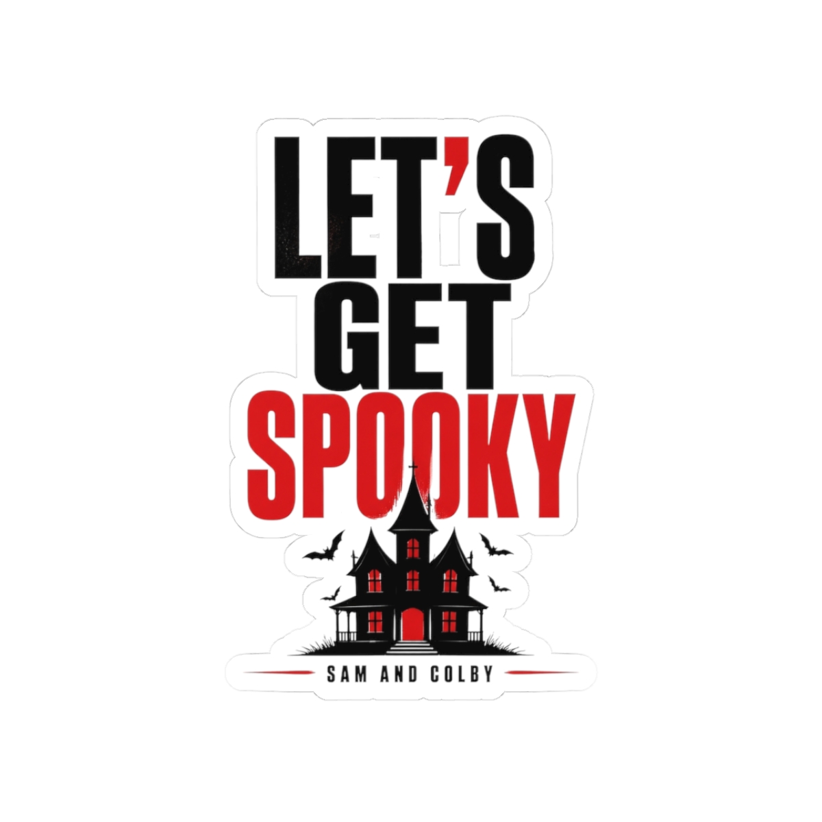 Sam and Colby "Get Spooky" Sticker - alternate angle 1, merchandise
