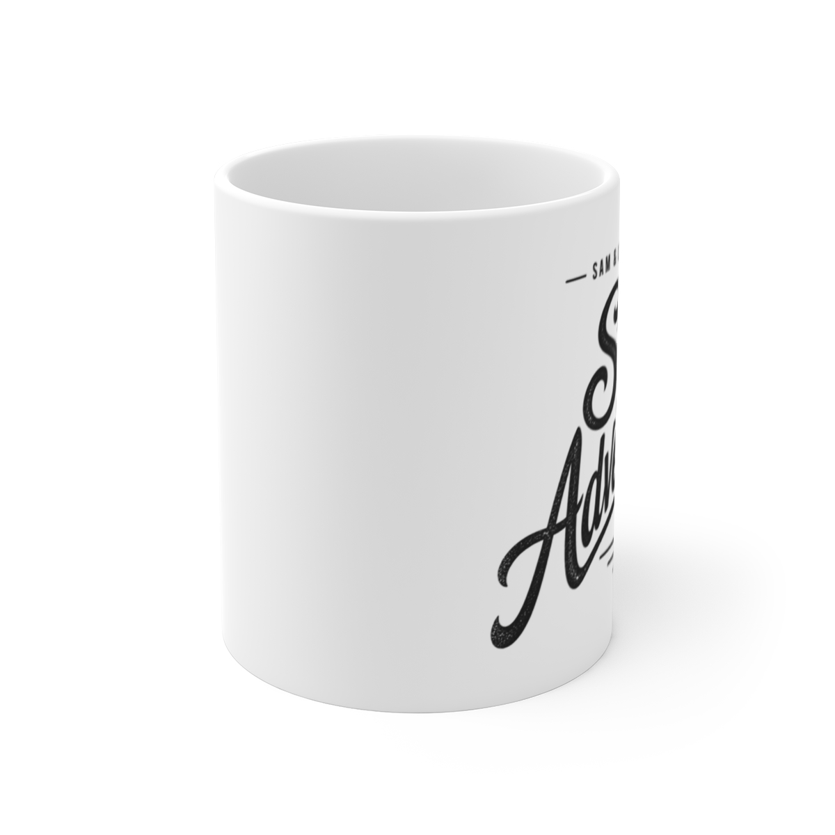 Sam and Colby "Stay Adventurous" White Mug - alternate angle 1, merchandise