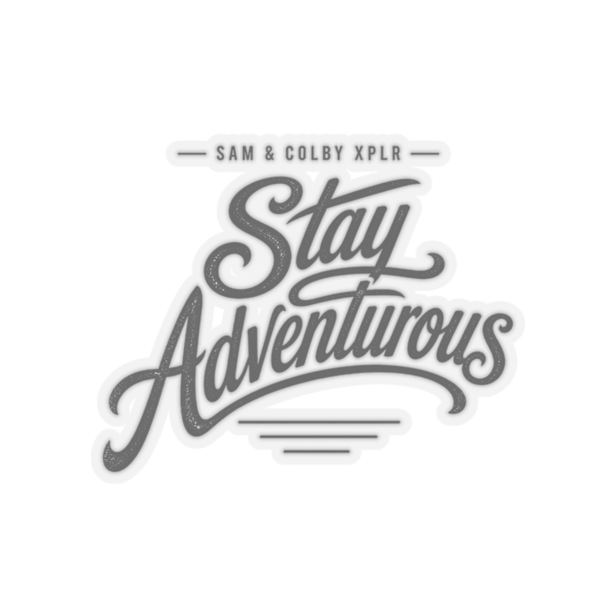 Sam and Colby "Stay Adventurous" Sticker - alternate angle 3, merchandise