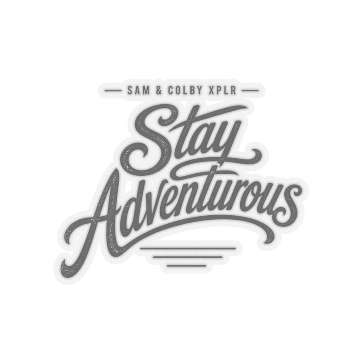 Sam and Colby "Stay Adventurous" Sticker - alternate angle 2, merchandise