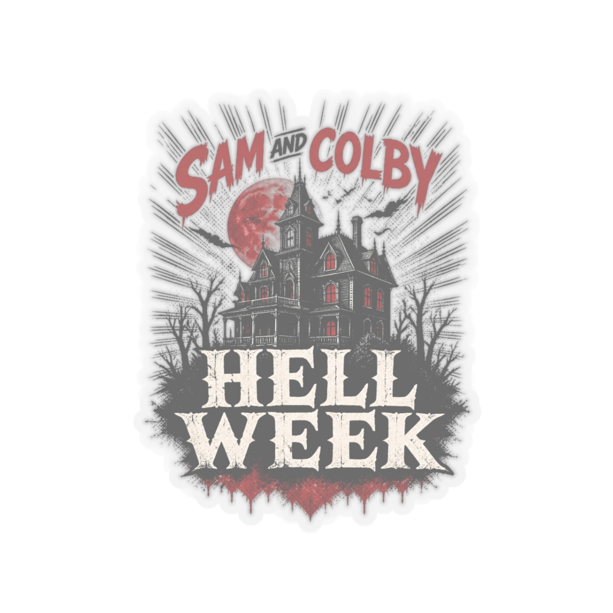 Sam and Colby "Hell Week" Sticker - alternate angle 2, merchandise
