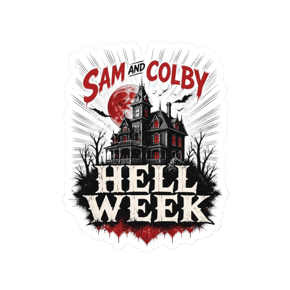 Sam and Colby "Hell Week" Sticker - alternate angle 3, merchandise