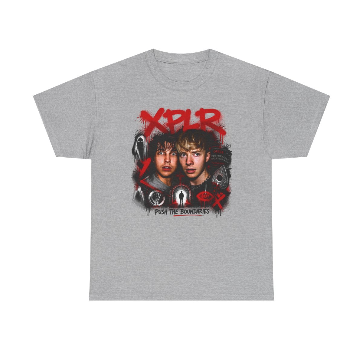 Sam and Colby " in bold, spray-painted style at the top. " Unisex Tee - alternate angle 3, merchandise