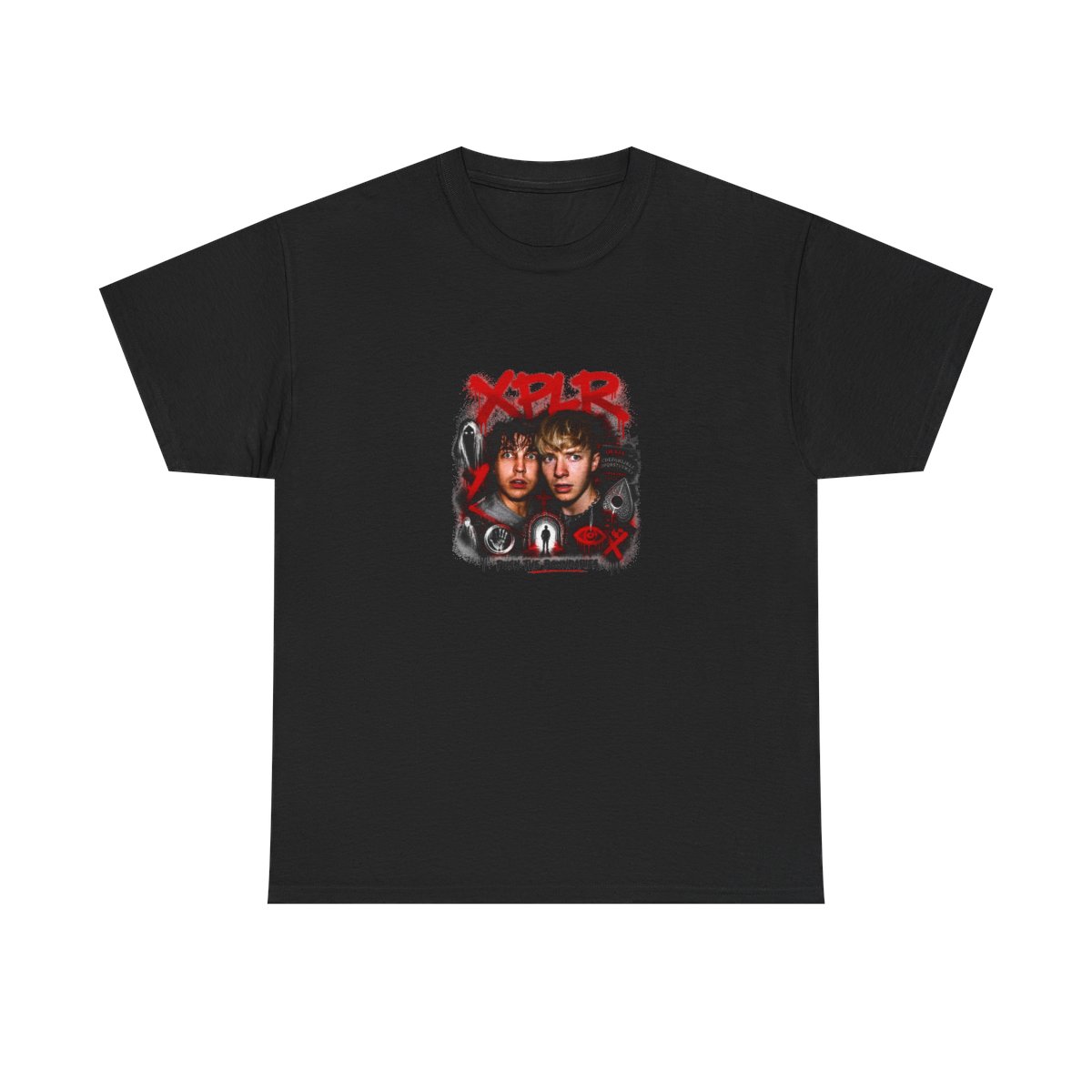 Sam and Colby " in bold, spray-painted style at the top. " Unisex Tee