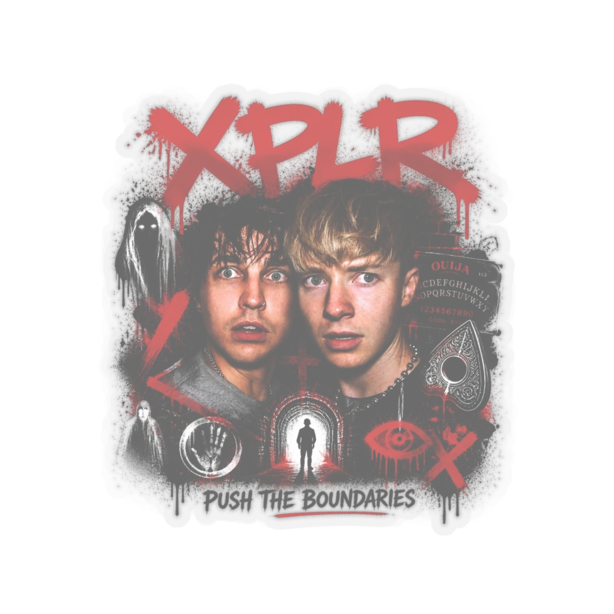 Sam and Colby " in bold, spray-painted style at the top. " Sticker
