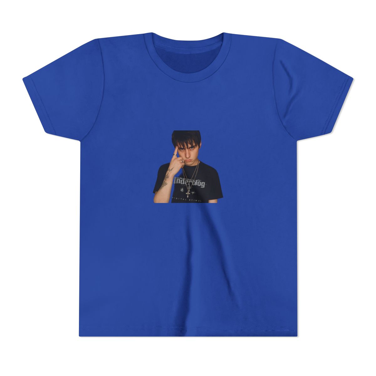 Edgy Silver Chains Portrait Kids T-Shirt - alternate angle 3, merchandise