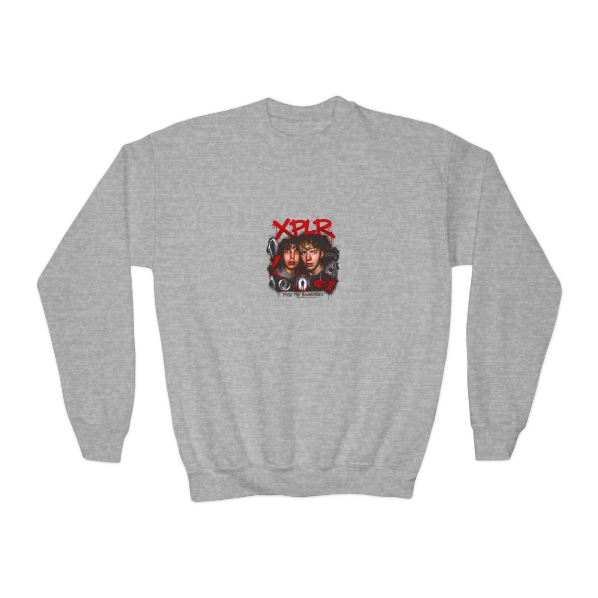 Sam and Colby " in bold, spray-painted style at the top. " Kids Crewneck - Sam and Colby official Sweatshirts merch