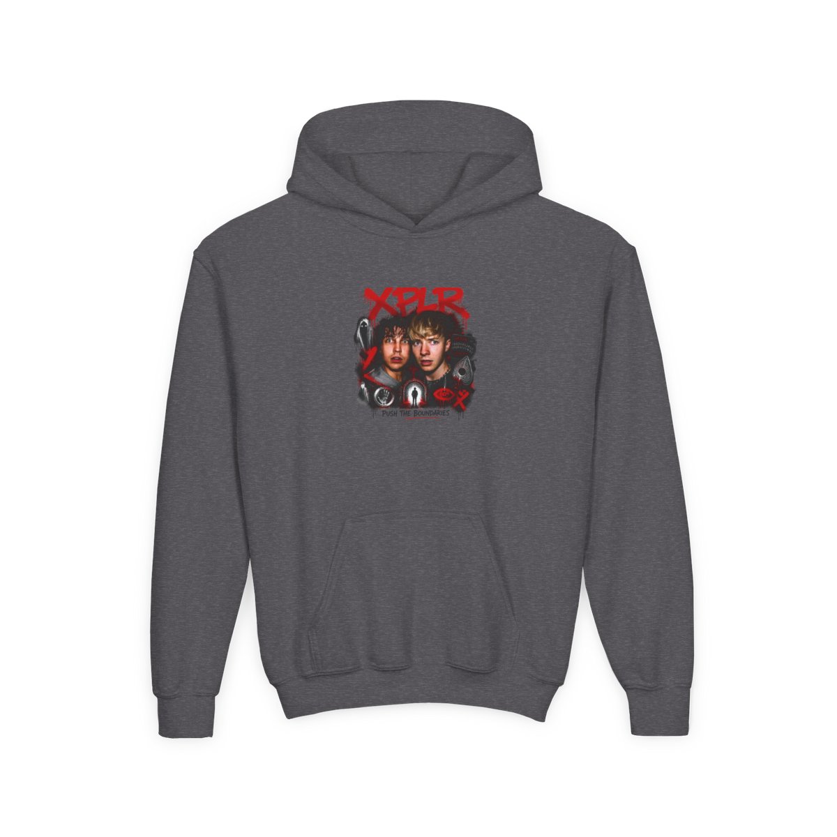 Sam and Colby " in bold, spray-painted style at the top. " Kids Hoodie - alternate angle 4, merchandise