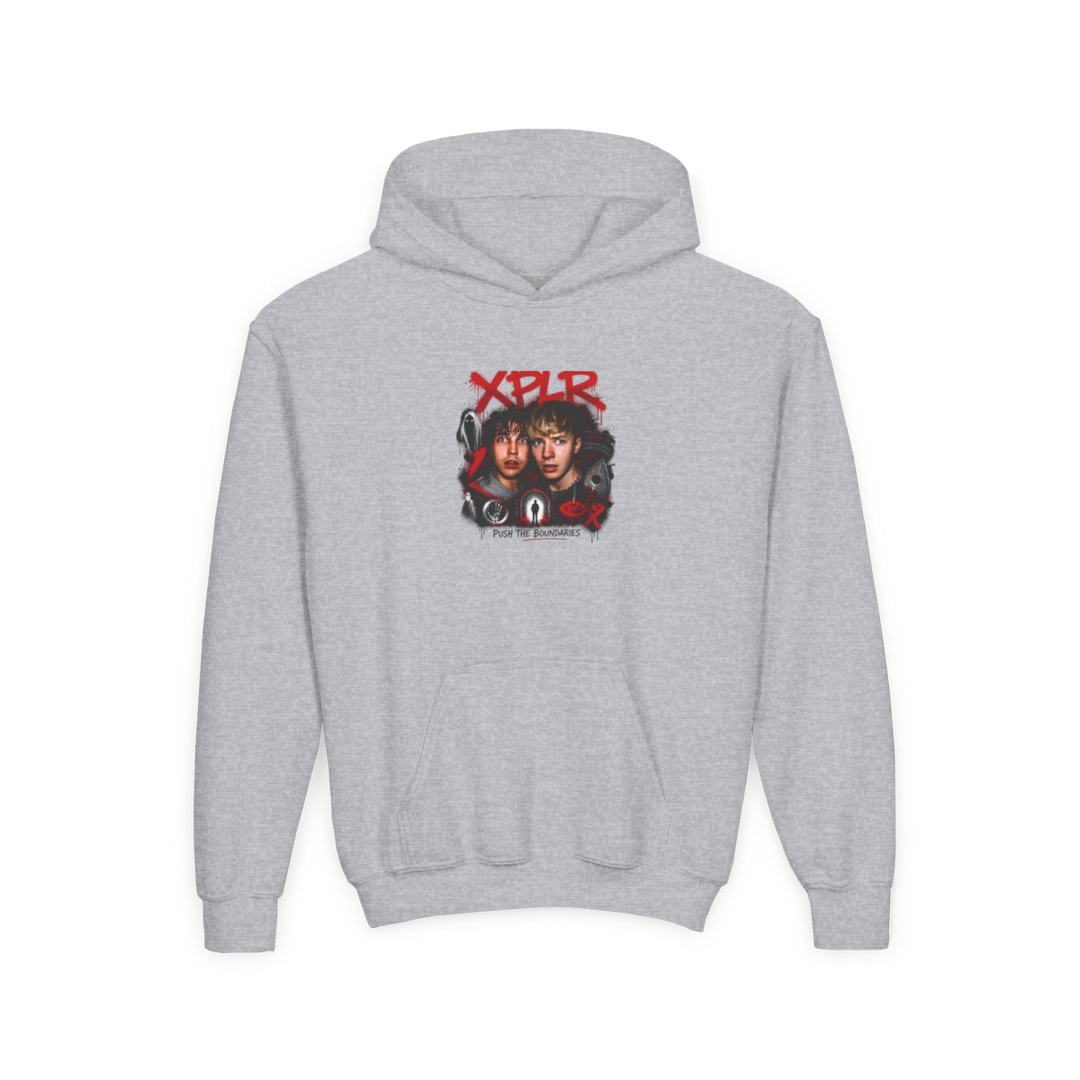 Sam and Colby " in bold, spray-painted style at the top. " Kids Hoodie - alternate angle 3, merchandise