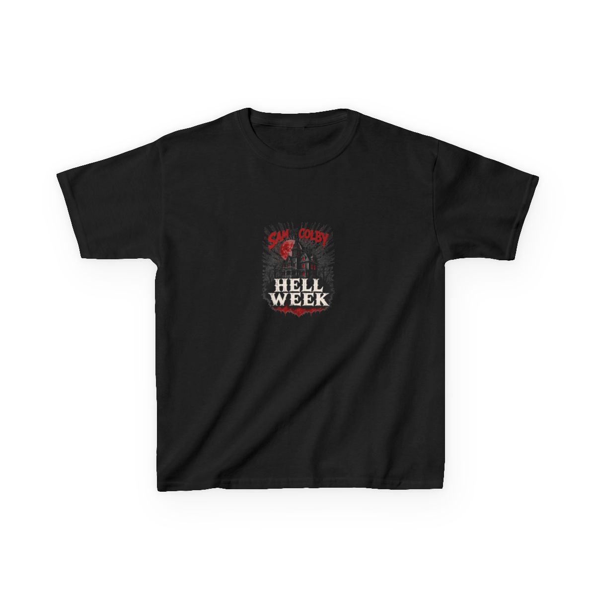 Sam and Colby "Hell Week" Unisex Kids Tee - alternate angle 2, merchandise