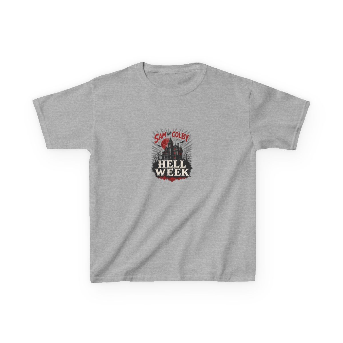 Sam and Colby "Hell Week" Unisex Kids Tee - alternate angle 3, merchandise